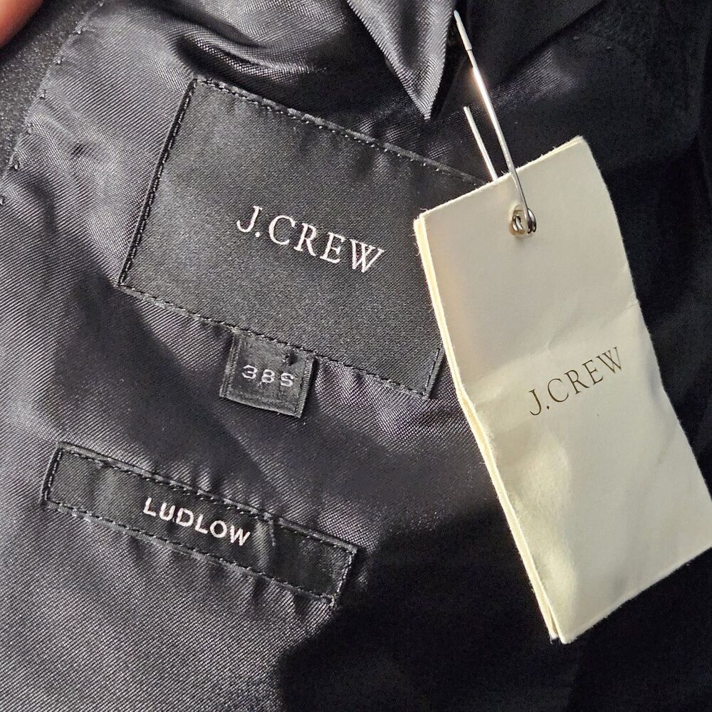 NWT J.Crew Ludlow Tuxedo Jacket 38S Charcoal Grey Wool Vitale Barberis Canonico